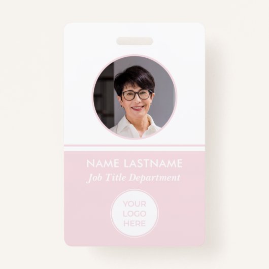 Medewerker Roze Logo ID-badge Badge (Voorkant)