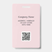 Medewerker Roze Logo ID Fotobadge Badge (Achterkant)