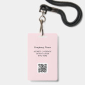 Medewerker Roze Logo ID Fotobadge Badge (Achterkant met lanyard)