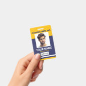 Medewerker / School Foto Badge - YW-Gold & Navy Bl (Handheld)