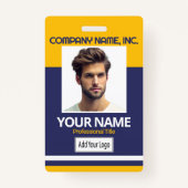 Medewerker / School Foto Badge - YW-Gold & Navy Bl (Voorkant)