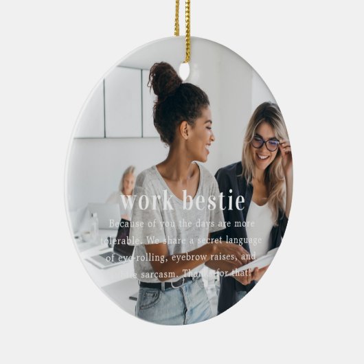 medewerker | Sentimentele foto KeepSake Kerstmis Keramisch Ornament (Rechts)