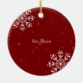 medewerker | Sentimentele foto KeepSake Kerstmis Keramisch Ornament (Achterkant)