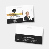 Medewerker Streepjescode Logo Naam Scanner Goud Badge (Voor- en achterkant)