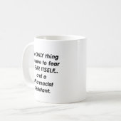 medewerker van angstapotheker koffiemok (Voorkant links)