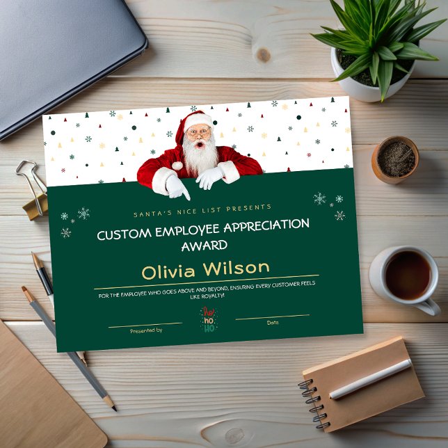 Medewerker van de Green Santa Christmas Awards Gep (Customized Green Santa Christmas Awards Employee)