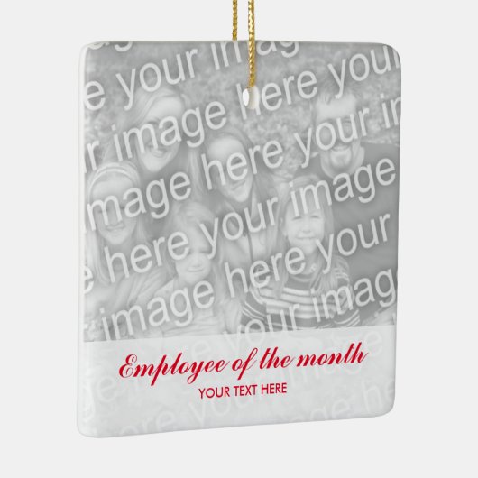 Medewerker van de kerstfotoversiering van de maand keramisch ornament (Rechts)