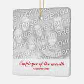 Medewerker van de kerstfotoversiering van de maand keramisch ornament (Links)