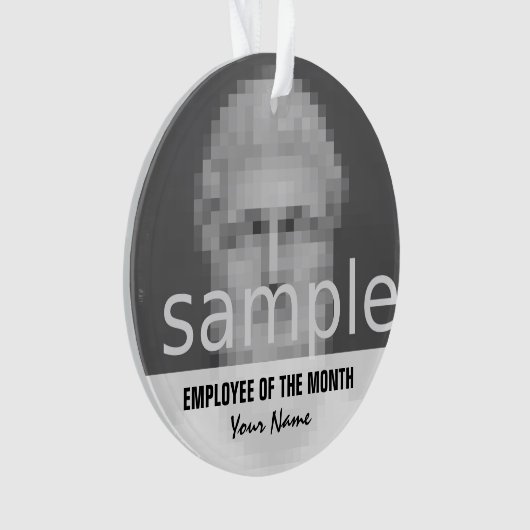 Medewerker van de kerstfotoversiering van de maand ornament (voorkant)