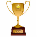 Medewerker van de Maand Award, Golden Trophy Staand Fotobeeldje<br><div class="desc">Medewerker van de Maand Award,  Golden Trophy,  is het beste bij alle rondes als werknemer.</div>