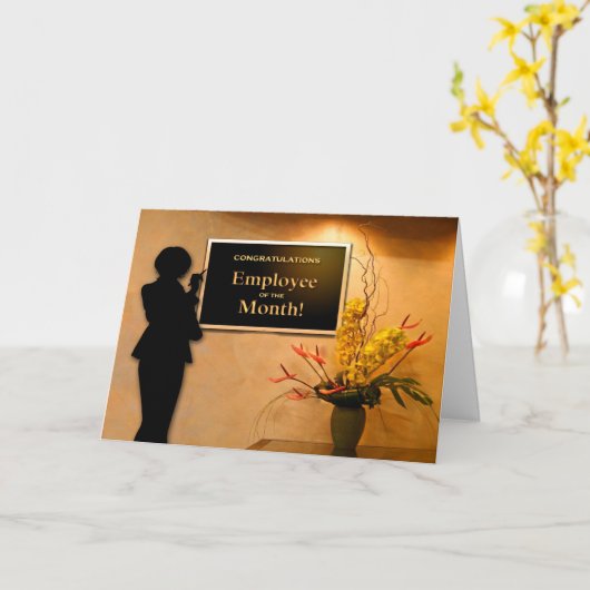 Medewerker van de maand gefeliciteerd kaart (Gele Bloem)