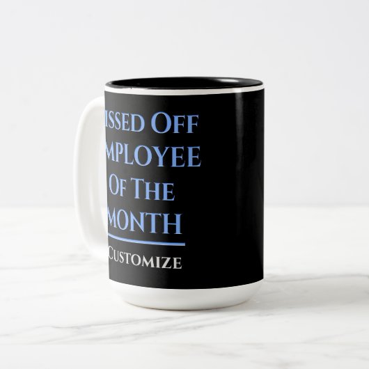 Medewerker van de maand Humor Tweekleurige Koffiemok (Voorkant links)