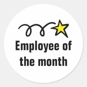 Medewerker van de maand werknemer appreciatie stic ronde sticker