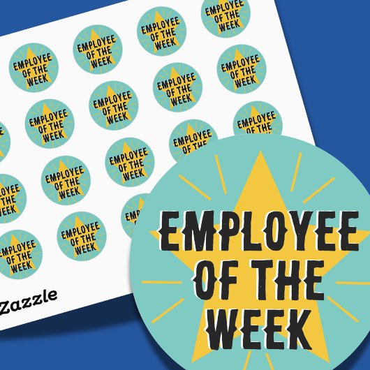 Medewerker van de week Star Worker Boss badge Ronde Sticker