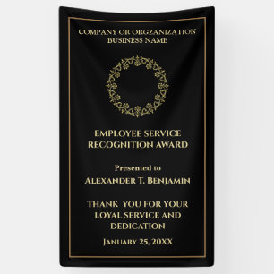 Medewerker van het jaar Gold Black Business Spandoek