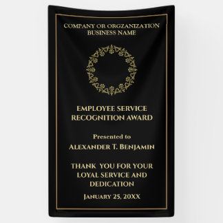 Medewerker van het jaar Gold Black Business Spandoek