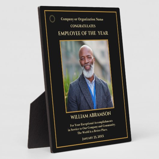 Medewerker van het jaar Photo Gold Personalize Awa Fotoplaat (Zijkant)