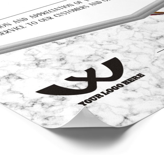 Medewerker van het jaarcertificaat voor het goudem poster (Hoek)