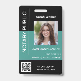 Medewerker van notarisbureau voor kantoorgebruik d badge