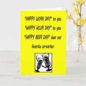 Medewerker Verjaardag Happy Beerday wenskaart Kaart (Gele Bloem)