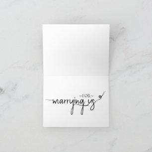 Medewerker voor bruiloft bedankkaart