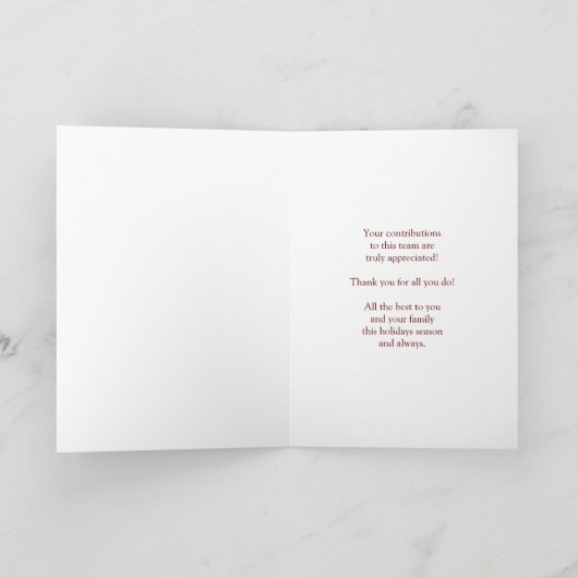 Medewerker Vrolijk & Helder Kerst Kaart (Binnen)