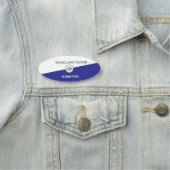 Medewerker Wit Blauw Logo Eenvoudig Naamplaatje (In situ)