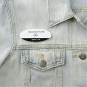 Medewerker Witte Zwarte Logo Eenvoudig Naamplaatje (In situ)