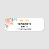 Medewerker Zakelijk logo roos gouden bloemen Naamplaatje (Voorkant)