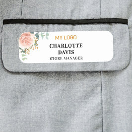 Medewerker Zakelijk logo roos gouden bloemen Naamplaatje