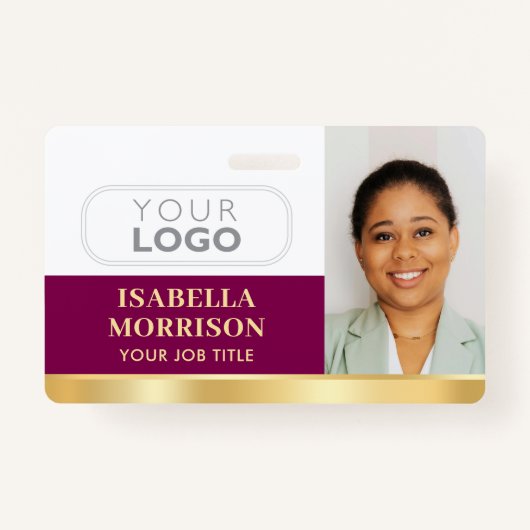Medewerker Zakelijke Aangepaste ID Logo QR Plum Go Badge (Voorkant)