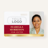 Medewerker Zakelijke Aangepaste ID Logo QR Red Gol Badge (Voorkant)