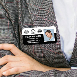Medewerker Zakelijke Accreditatie ID Foto Zwart Naamplaatje