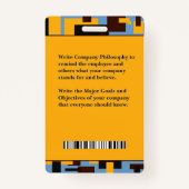 Medewerker Ziekenhuis Fotonaam Streepjescode Logo  Badge (Achterkant)