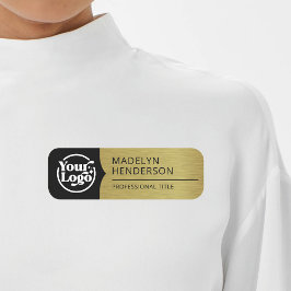 Medewerker Zwart Metallic Gold Logo Magnetisch Naamplaatje