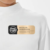 Medewerker Zwart Metallic Licht Goud Logo Magnetis Naamplaatje