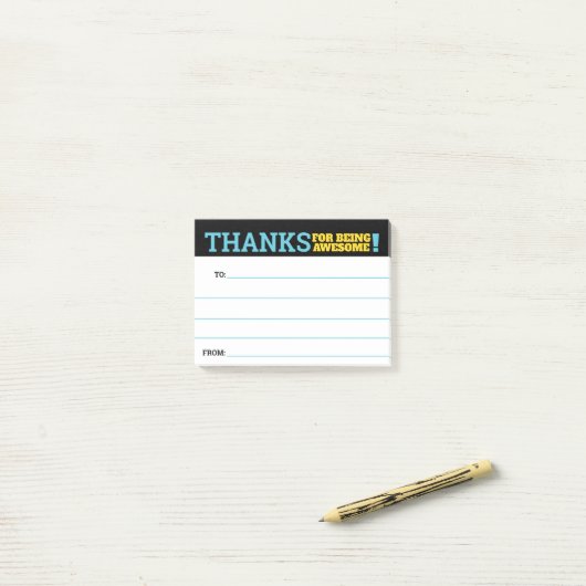 Medewerkerherkenner bedankt u kudos post-i post-it® notes (Op bureau)