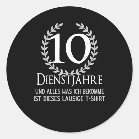 Medewerkers 10 jaar bedrijf Celebration Company Ronde Sticker (Voorkant)