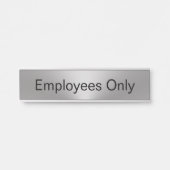 Medewerkers alleen zilveren en zwarte tekst Sjablo Deurbordje (Voorkant)