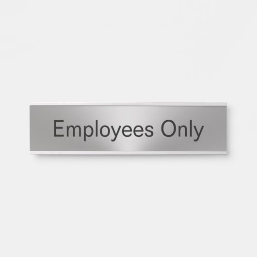Medewerkers alleen zilveren en zwarte tekst Sjablo Deurbordje (Voorkant)