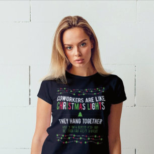 Medewerkers zijn als kerstlampjes - kerstmannetjes t-shirt