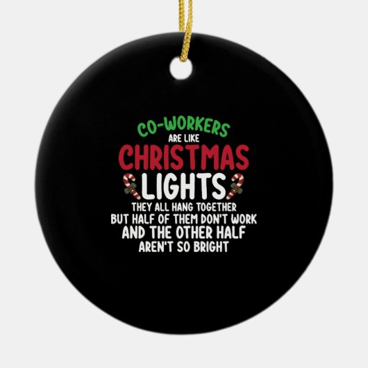 Medewerkers zijn als kerstlichten keramisch ornament (Voorkant)