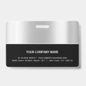 Medewerkersbarcode Logo Naam Scanner Zwart Rood Badge (Achterkant)