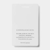 Medewerkersfoto Uw zakelijke Logo toevoegen Badge (Back)