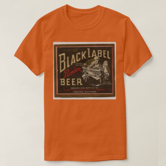 Medford Black Label Beer nood T T-shirt (Design voorkant)