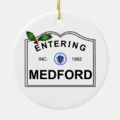 Medford MA Keramisch Ornament (Achterkant)