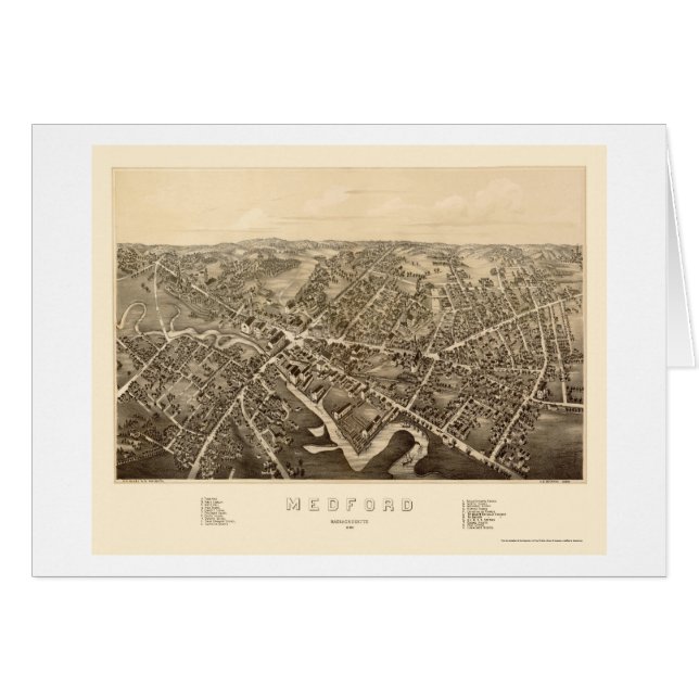 Medford, MA Panoramic Map - 1880 (Voorkant Horizontaal)