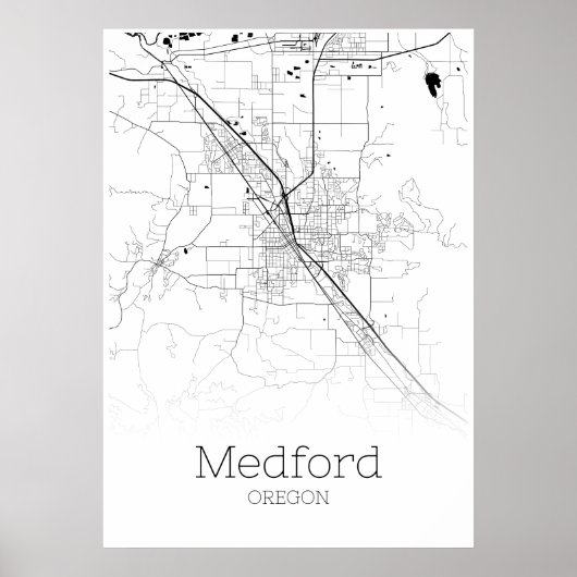 Medford Map - Oregon - City Map Poster (Voorkant)