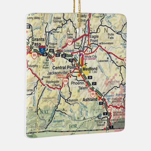 Medford OR Map Keramisch Ornament (Rechts)