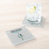 Medford Oregon Geometric Trees Glazen Onderzetter (Schuin)